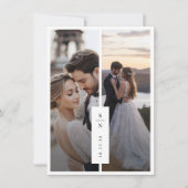 Invitation Mariage de monogramme photo moderne classique (Devant)