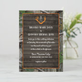 Invitation Mariage de monogramme pour Antlers Camo Woodland (Debout devant)