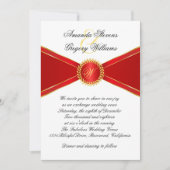 Invitation Mariage de monogramme Red Elegance (Devant)