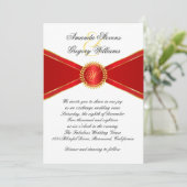 Invitation Mariage de monogramme Red Elegance (Debout devant)