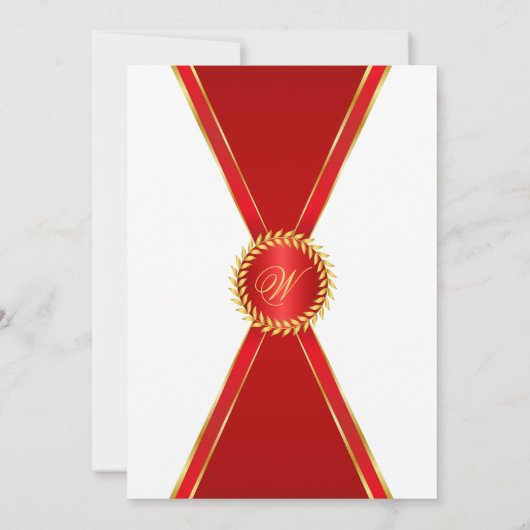 Invitation Mariage de monogramme Red Elegance (Dos)