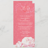 Invitation Mariage de monogramme rose de corail de pivoine (Devant / Derrière)
