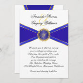 Invitation Mariage de monogramme Royal Blue Elegance (Devant / Derrière)