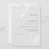 Invitation Mariage de monogramme simple et élégant (Devant)