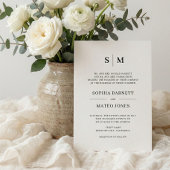 Invitation Mariage de Monogramme traditionnel beige