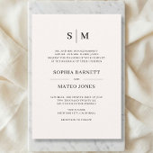 Invitation Mariage de Monogramme traditionnel beige