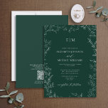 Invitation Mariage de monogramme vert émeraude du code QR<br><div class="desc">Dites "Je fais" à votre faire-part de mariage de rêve parfait! Voici le code QR Emerald Green, un faire-part de mariage minimal de monogramme feuille - une exclusivité en ligne et l'un de nos modèles les plus chers. Ce concept moderne à l'élégance classique ne manquera pas de faire une déclaration...</div>