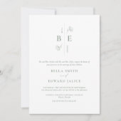 Invitation Mariage de monogramme vert Sage (Devant)