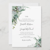 Invitation Mariage de Monogramme vert Sage de verdure Succule (Devant)