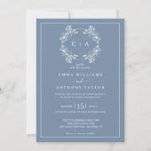Invitation Mariage de monogramme Vintage (Devant)