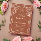 Invitation Mariage de monogramme vintage rustique