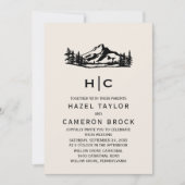 Invitation Mariage de monogramme vintage Wilderness (Devant)