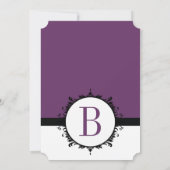 Invitation Mariage de monogramme violet ou couleur (Dos)
