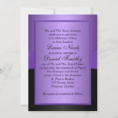 Invitation Mariage de monogrammes floraux mauves et noirs (Dos)