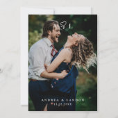 Invitation Mariage de monographie cardiaque miniature ivoire (Dos)