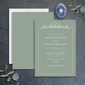Invitation Mariage de monographie florale verte Sage