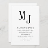 Invitation Mariage de monographie romaine classique simple (Devant / Derrière)