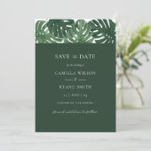 Invitation Mariage de Monstera Tropical Enregistrer la date (Debout devant)