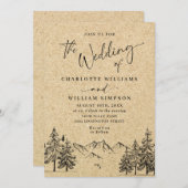 Invitation Mariage de montage en papier Kraft simulé (Devant / Derrière)