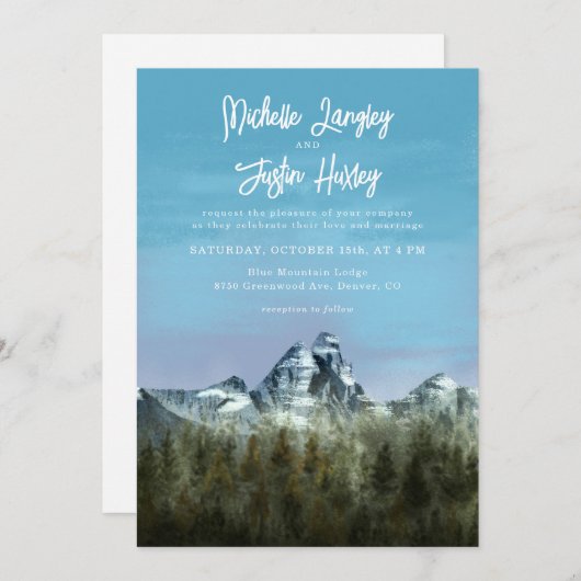 Invitation Mariage de montagne (Devant / Derrière)