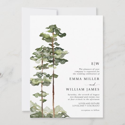 Invitation Mariage de montagne (Devant)