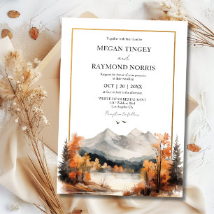 Invitation Mariage de Montagne Aquarelle Mariage Rustique d'A