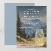 Invitation Mariage de Montagne au Pot Mason Réception (Devant / Derrière)