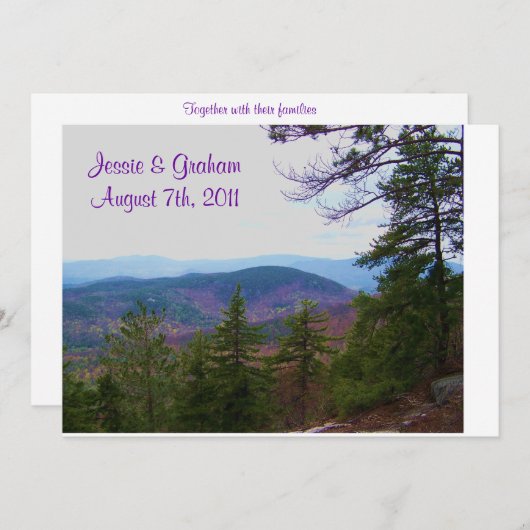 Invitation mariage de montagne blanc (Devant / Derrière)