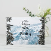 Invitation Mariage de montagne enneigé (Debout devant)
