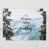 Invitation Mariage de montagne enneigé (Devant / Derrière)