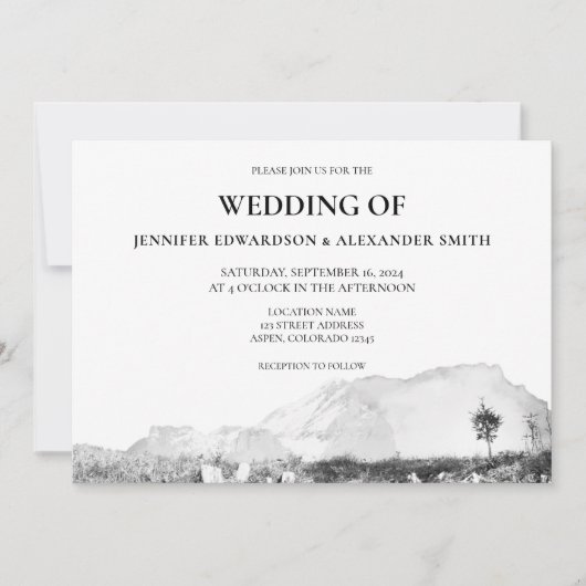 Invitation Mariage de montagne rustique (Devant)