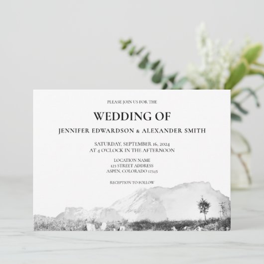 Invitation Mariage de montagne rustique (Debout devant)