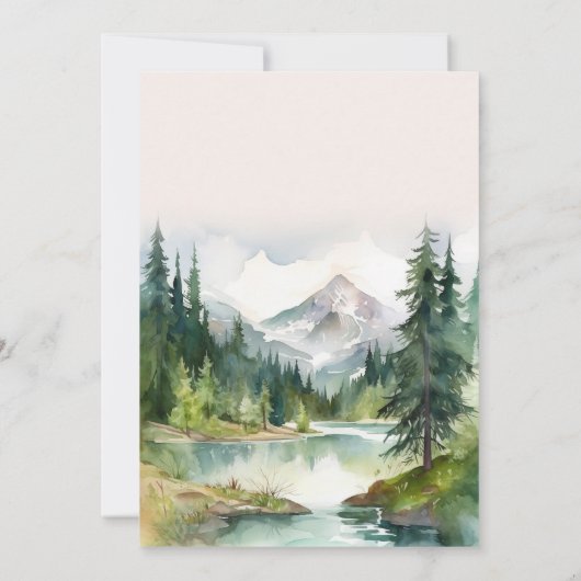 Invitation Mariage de montagne rustique (Dos)