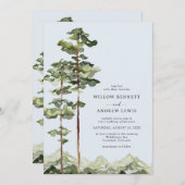 Invitation Mariage de montagne rustique (Devant / Derrière)