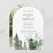 Invitation Mariage de montagne rustique (Devant / Derrière)