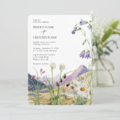 Invitation Mariage de montagne Rustique Fleur sauvage aquarel (Debout devant)