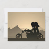 Invitation Mariage de montagne Silhouette Motorcycle Couple (Dos)