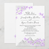 Invitation Mariage de montagne violet Lilac (Devant / Derrière)