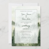 Invitation Mariage de montagnes rustiques brumeuses (Devant)