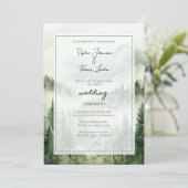 Invitation Mariage de montagnes rustiques brumeuses (Debout devant)