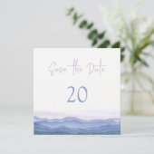 Invitation Mariage de Montagnes Violettes Enregistrer La Date (Debout devant)