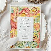 Invitation Mariage de mosaïque inspiré de Barcelone Gaudí