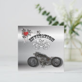 Invitation Mariage de motard grunge rustique (Debout devant)