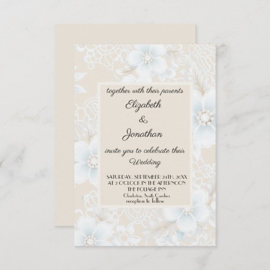 Invitation Mariage de Motif (Devant / Derrière)