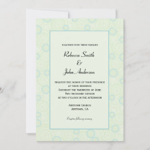 Invitation Mariage de Motif de la pointe verte et Turquoise b