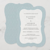 Invitation Mariage de Motif de vague blanc et bleu formel min (Devant / Derrière)