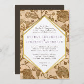 Invitation Mariage de Motif d'Inséparable d'accents violets v (Devant / Derrière)