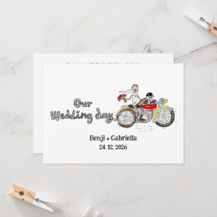Invitation Mariage de moto Mariée et mariés