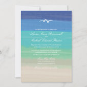 Invitation Mariage de mouettes peintes de mer de sable (Devant)