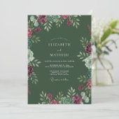 Invitation Mariage de mousse succulente magenta (Debout devant)